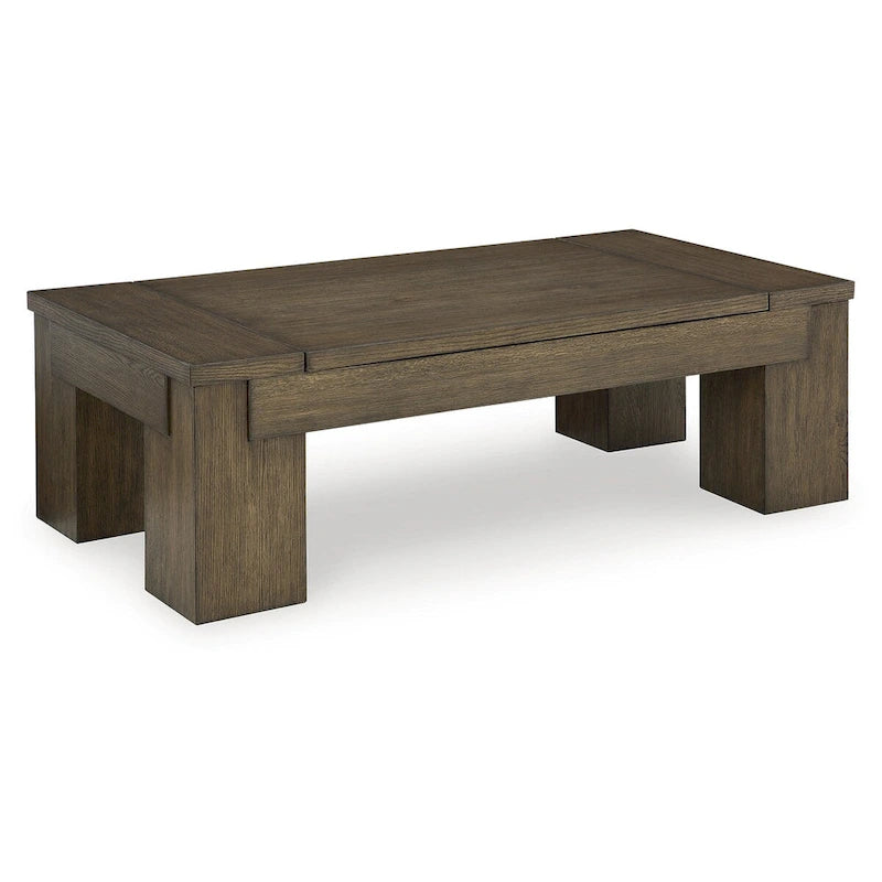 Table basse relevable marron - 54L x 28P x 18H