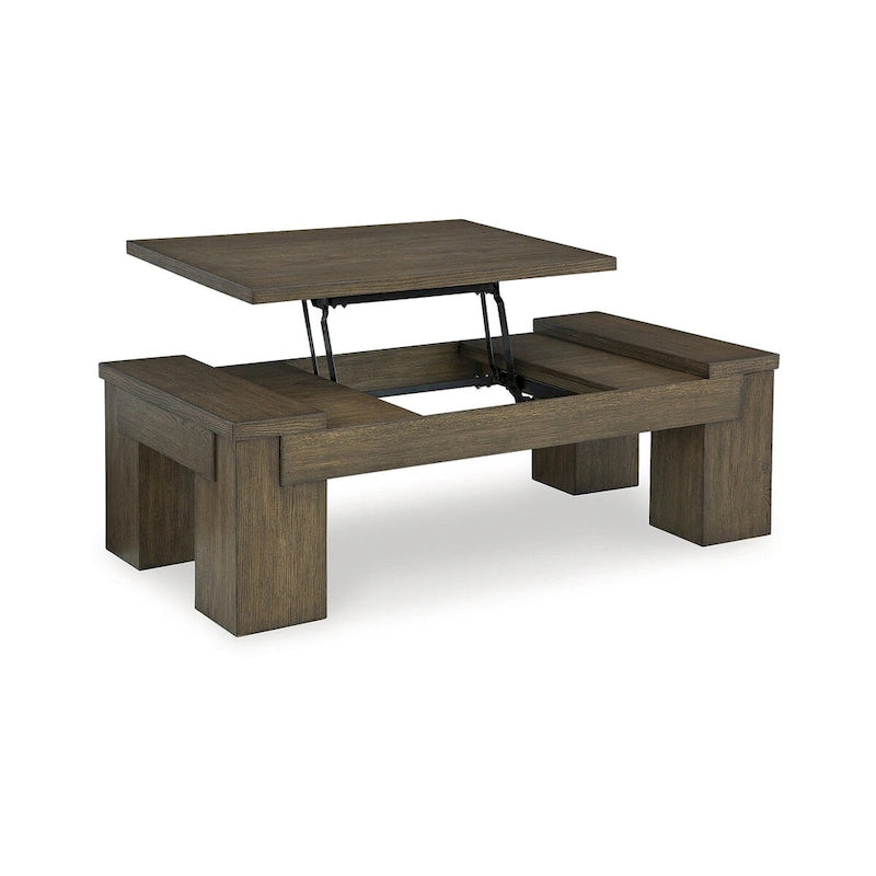 Table basse relevable marron - 54L x 28P x 18H