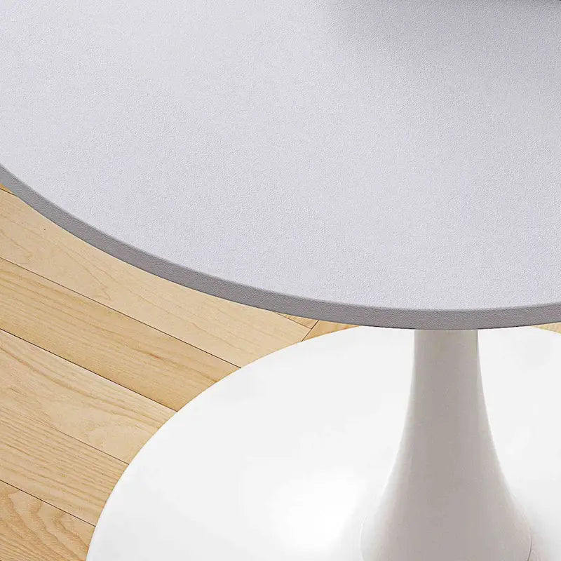 Table à manger ronde de 32 pouces avec plateau en MDF à imprimé marbre et base en métal