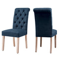 Lot de 2 chaises de salle à manger Parsons en lin capitonnées