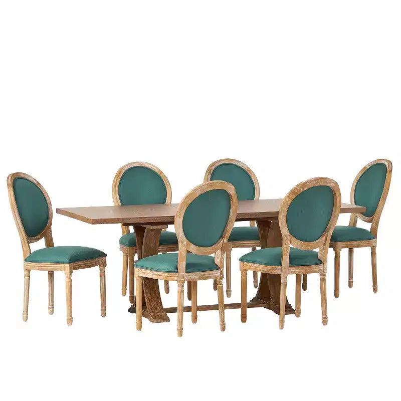 Christopher Knight Home Derring 7 Pieces French Country Upholstered Wood Expandable Dining Set