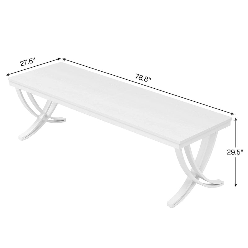 Bureau d'ordinateur de 78 pouces pour bureau à domicile, table d'écriture rectangulaire pour salle d'étude