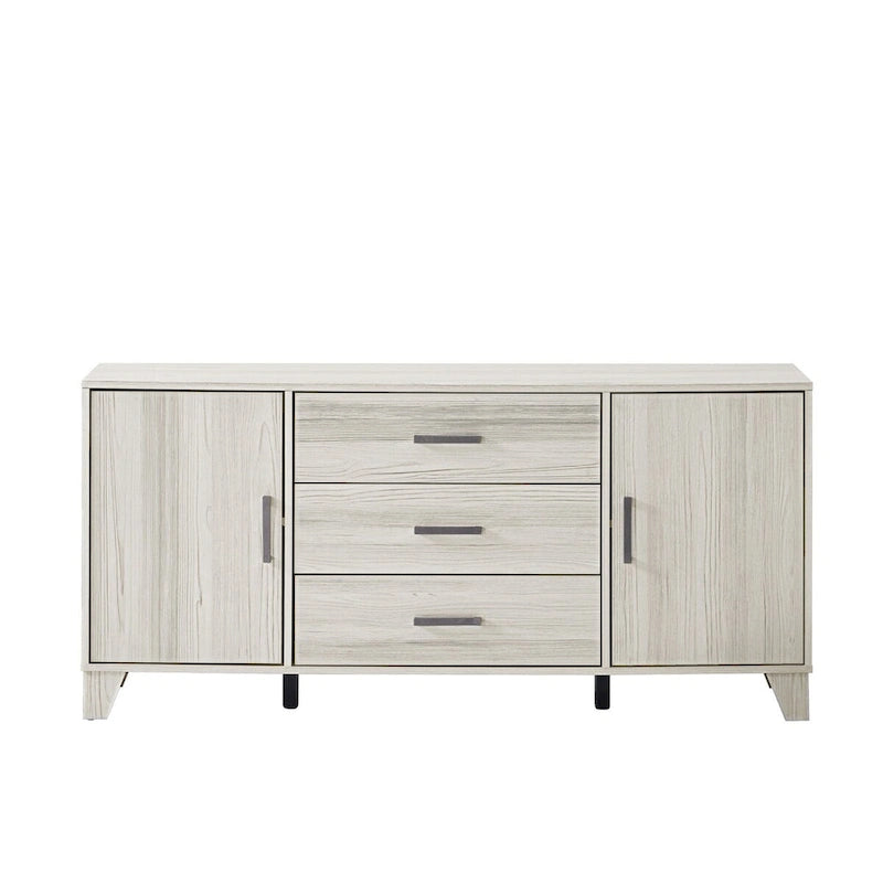 Buffet moderne avec 2 armoires et 3 tiroirs