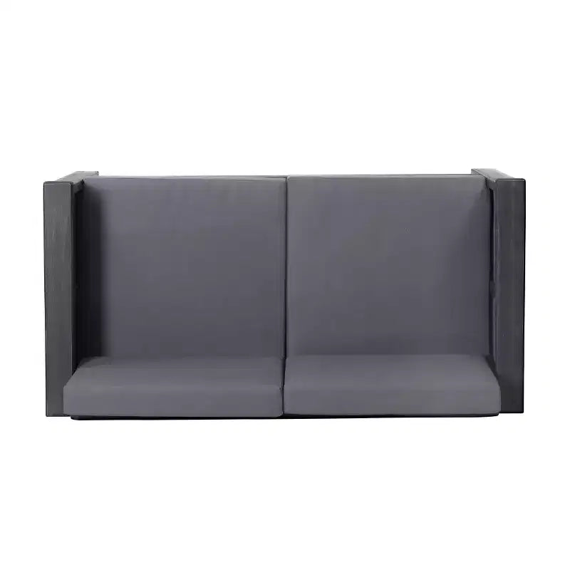 Christopher Knight 2pc Home Louver Outdoor Acacia Loveseat and Coffee Table Set with Cushions