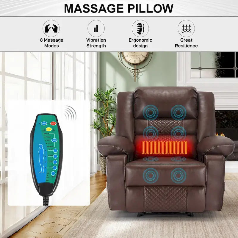 Fauteuil inclinable de massage en cuir respirant Canapé inclinable manuel pour salon