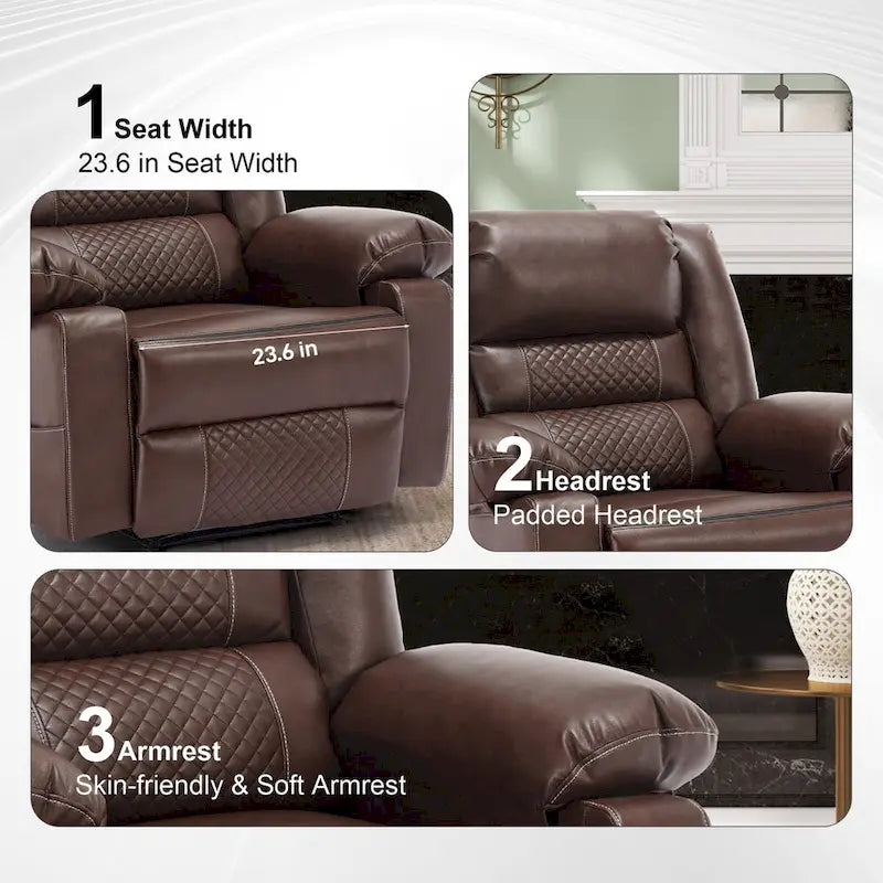 Fauteuil inclinable de massage en cuir respirant Canapé inclinable manuel pour salon