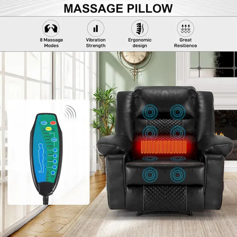 Fauteuil inclinable de massage en cuir respirant Canapé inclinable manuel pour salon