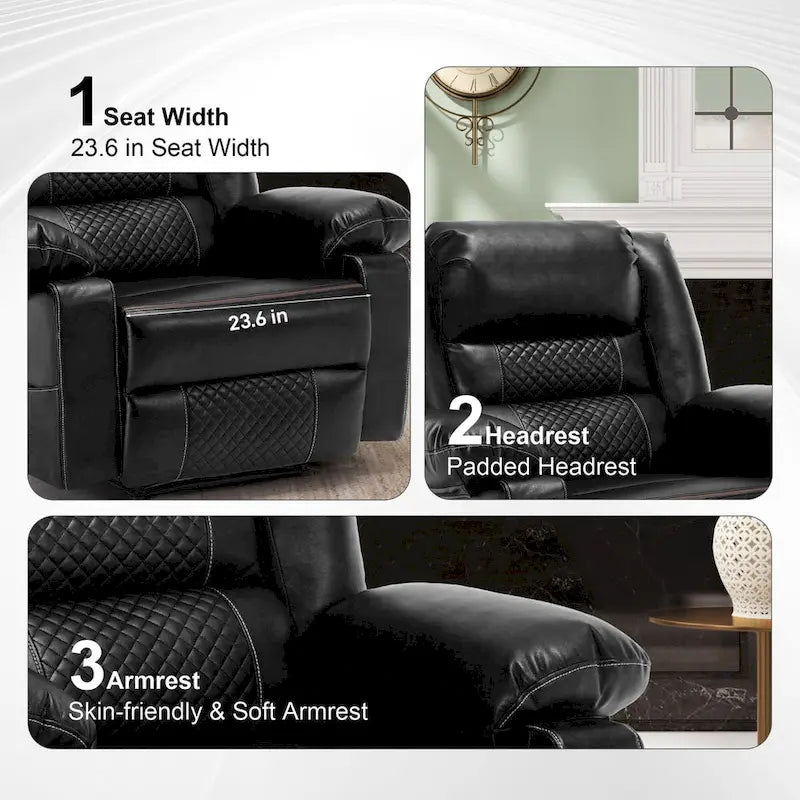 Fauteuil inclinable de massage en cuir respirant Canapé inclinable manuel pour salon