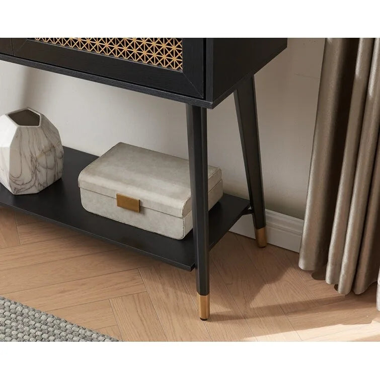 Console en bois à 2 tiroirs, 106,4 cm