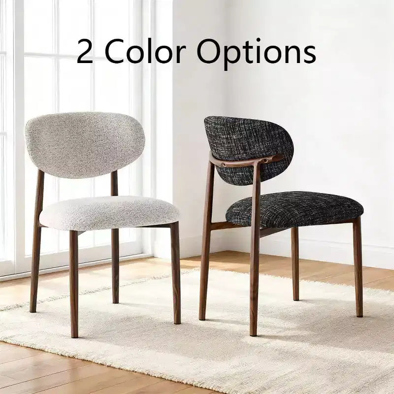Set of 4 Modern Upholstered Dining Chairs with Curved Backrest, Iron Frame Armless Side Chairs for Dining Room, Kitchen-Panipeachy